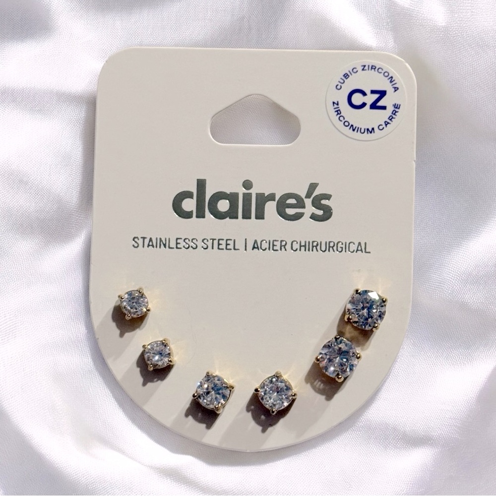 Cubic Zirconia NWT stainless steel earrings #6